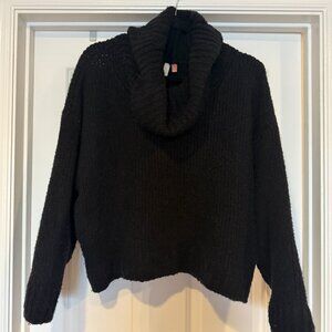 Anthropologie Cowl Neck Black Sweater